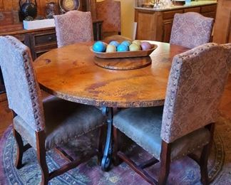 Beautiful Copper overlay round dining table with iron base (Weirs)