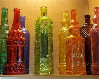 colored glass bottles 