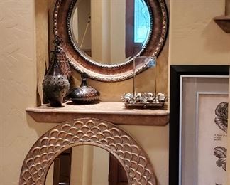 beautiful beveled wall mirrors throughout the estate 