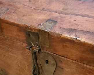 GREAT large antique wooden box