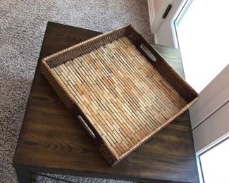 Palecek wood and bamboo tray