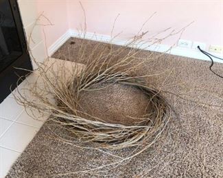 Cool twig/bentwood wreath. Now located in the garage.