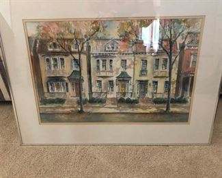 Water color painting. The Fan in Richmond VA . Artist signed.