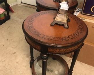 pair of round occasional tables 
