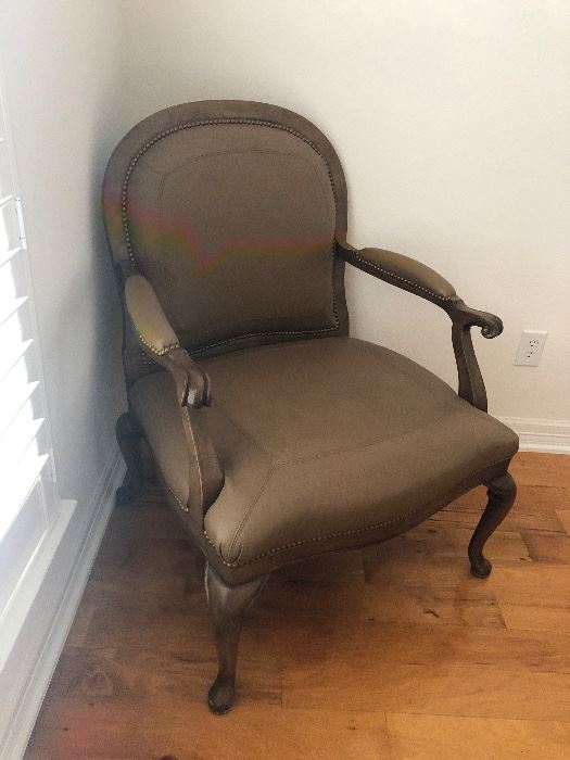  high end sherrill leather occasional chair-  real deal here 