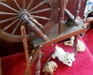 spinning wheel signed aw