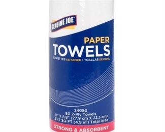 Genuine Joe 2-Ply Household Roll Paper Towels, White, 30 / Carton (Quantity)