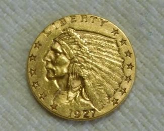 1927 Indian Head 2 1/2 Dollars