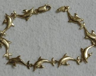 14 k Dolphin Bracelet
