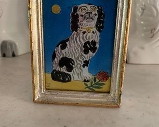 Staffordshire dog small painting