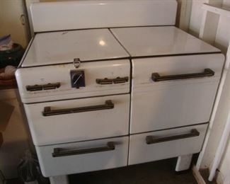 Vintage 1940's white enamel cook stove