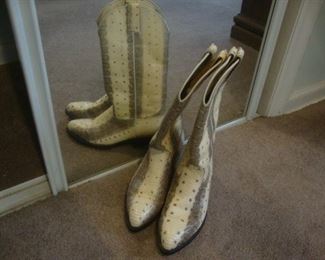 Custom made snakeskin boots, women's size 6 1/2