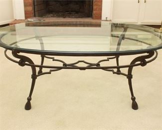 12. Glass Top Wrought Iron Coffee Table