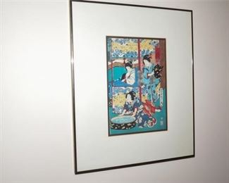 19. Framed Japanese Woodblock Print