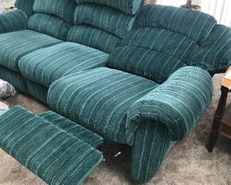 Dual reclining sofa and matching recliner ! Smoke free and animal free home.  Like new condition ! Sofa measures approx. 8' long.  Buy it before the sale ! $450 !