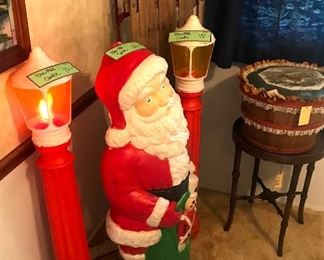 Vintage Lighted Christmas Blow Mold & Sled ~ Dining Room