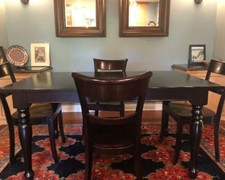 Dinette Table & Four Chairs Dark Finish Crate and Barrel