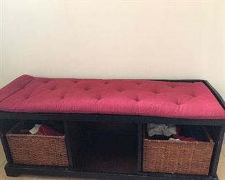 Storage Bench with Upholstered Cushion