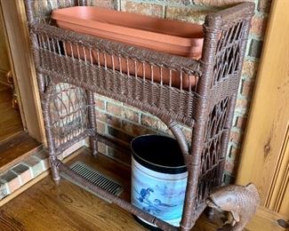 Old wicker plant stand