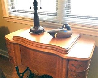 antique Singer sewing machine (lamp & decoy no longer available)