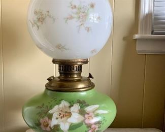 antique (electric converted) oil lamp