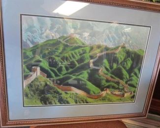 Chinese silk embroidery of the Great Wall