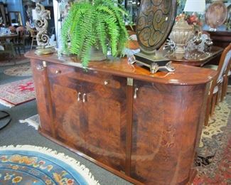 Italian lacquer dining room set with matching buffet