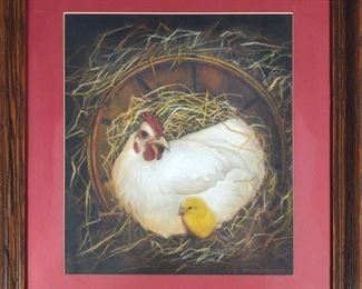 Art OIl On Canvas Chicken Chick