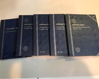 Five Partially Completed Coin Collection Books