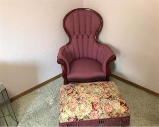 Rosy Cozy Chair and Stool