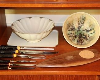 Decorative Serving Pieces and Assorted Knives