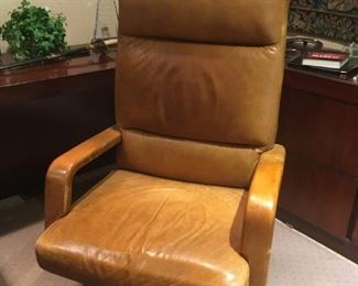 Leather executive desk chair by Leathercraft, Inc., Conover, NC. 