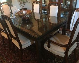 1978 Chinese style dining table by John Widdicomb, Grand Rapids, MI