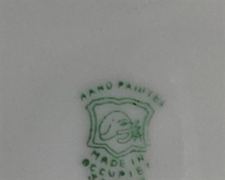 stamp on Occupied Japan plate