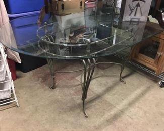Oval glass top Table