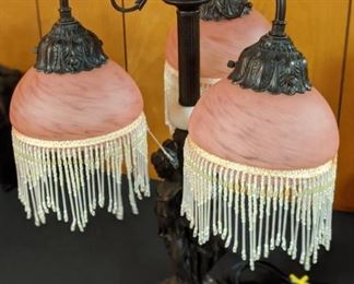 Pink Satin Glass Table Lamp