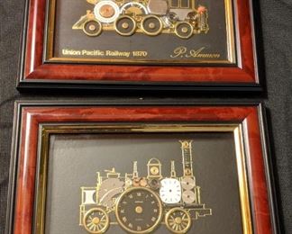 Train Art Made From Watch/Clock Parts