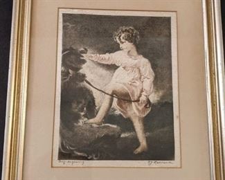 Lawrence Signed Victorian Engraving