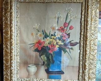Gesso Framed Floral Print