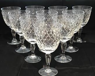 Set of 10 Royal Brierley Crystal Water Goblets