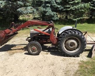 Ford Tractor with Scraper and Front End Loader