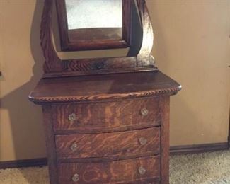 Small Antique Dresser and Mirror