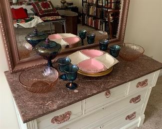 Carnival Glass, Lazy Susan, Depression Glass