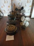 Griswald dutch oven and 4 1940's/50's fans