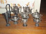 Silver plate and urns