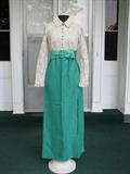 Amazing and perfect 1930's dress with crochet top.