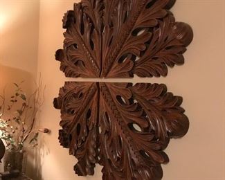 Two piece wood wall hanging