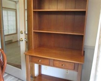 Amish-made one-piece cherry open hutch with two drawers. Made by Mulheim & Son of Wilmont, Ohio. 36" wide x 20" deep x 72" h. PRICE: $250.00