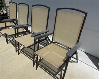 another image of set of (4) folding lawn chairs.