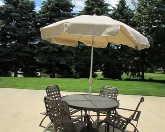 Additional image of patio table set with umbrella